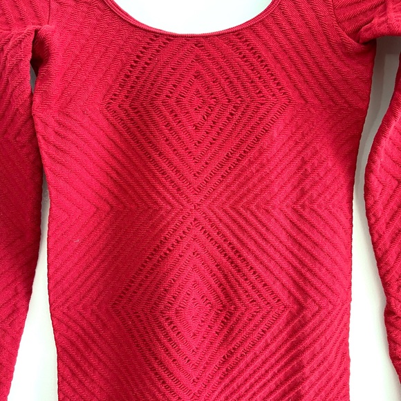 BCBG Generation Red Textured Bodycon Dress - Picture 3 of 4